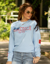 America Land of the Free Patriotic Crewneck Sweatshirt